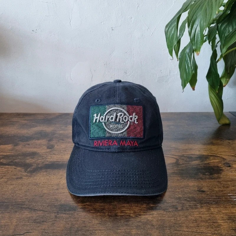 Hard Rock Baseball Hat Snapback cap one size adjustable navy riviera maya