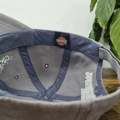 Vintage womens Harley Davidson Baseball Hat Snapback cap one size adjustable grey diamond