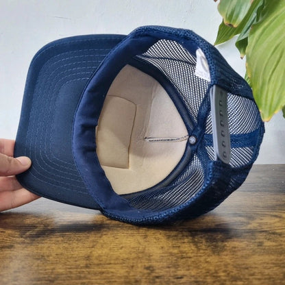 Vintage American Trucker Hat Snapback cap one size adjustable navy ed brown products