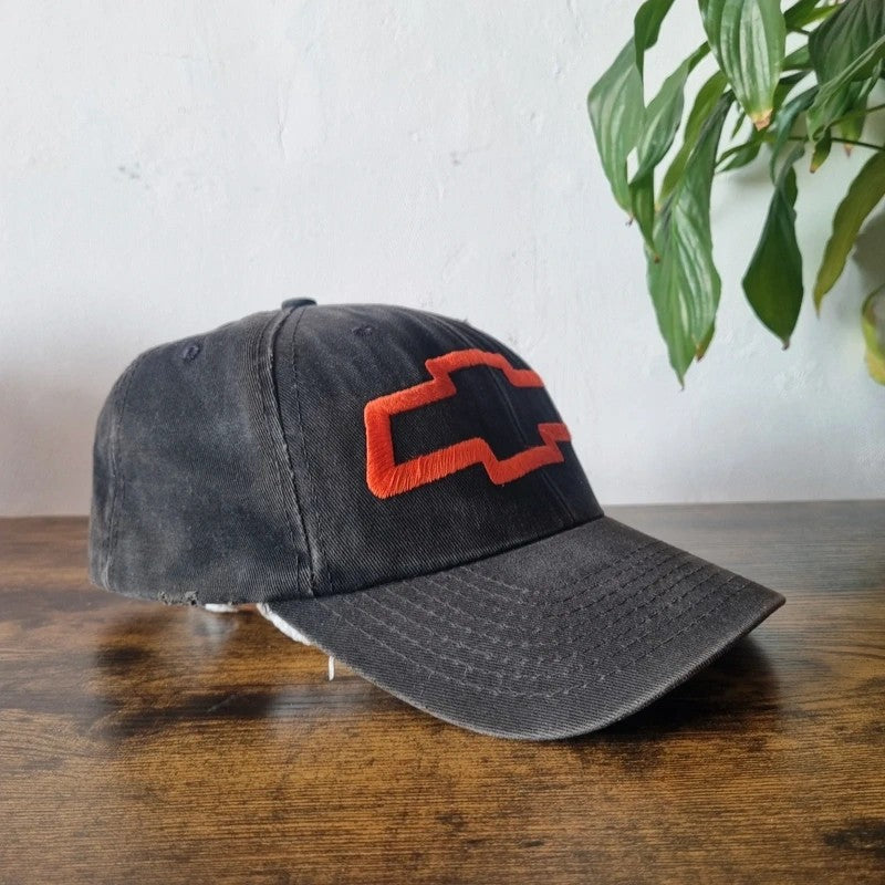 Vintage American Baseball Hat Snapback cap one size adjustable faded black Chevrolet