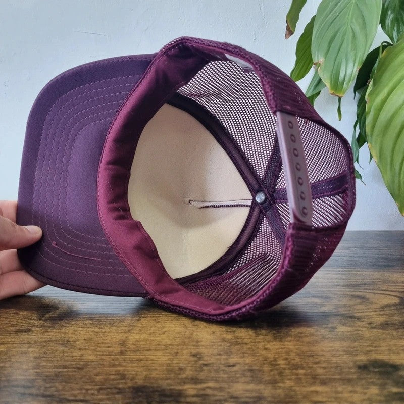 Vintage American Trucker Hat Snapback cap one size adjustable burgundy ITC