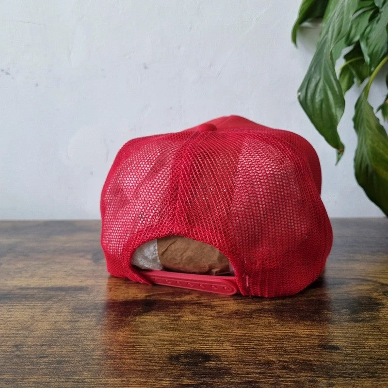Vintage American Trucker Hat Snapback cap one size adjustable red Mexico Bull dawgs