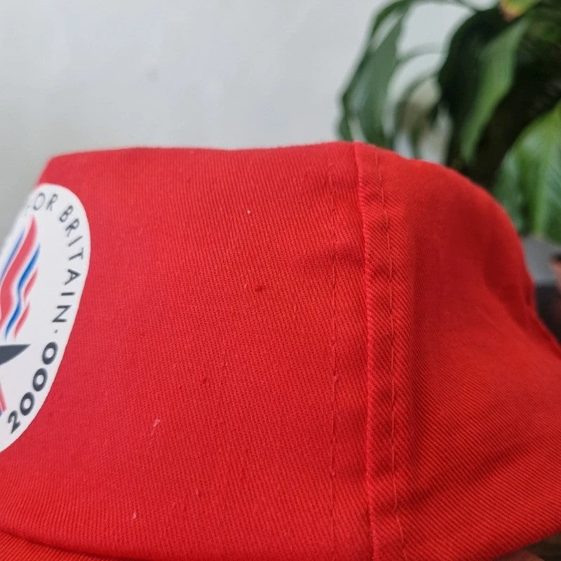 Vintage Trucker Hat Snapback cap one size adjustable red Olympic 2000 Manchester bid