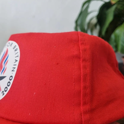 Vintage Trucker Hat Snapback cap one size adjustable red Olympic 2000 Manchester bid