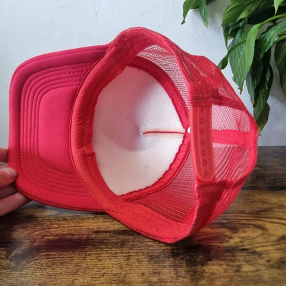 Vintage American Trucker Hat Snapback cap one size adjustable red pro rich cow