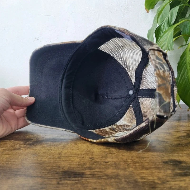 Vintage American Baseball Hat Snapback cap one size beige realtree camo truck & trailer