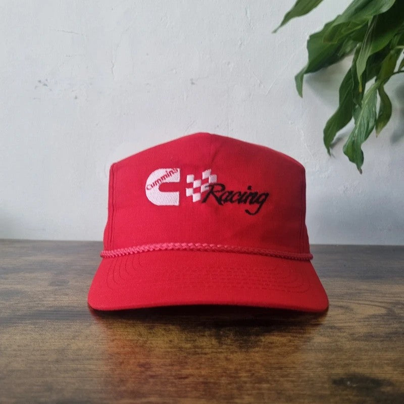 Vintage American Trucker Hat Snapback cap one size adjustable red Cummings racing