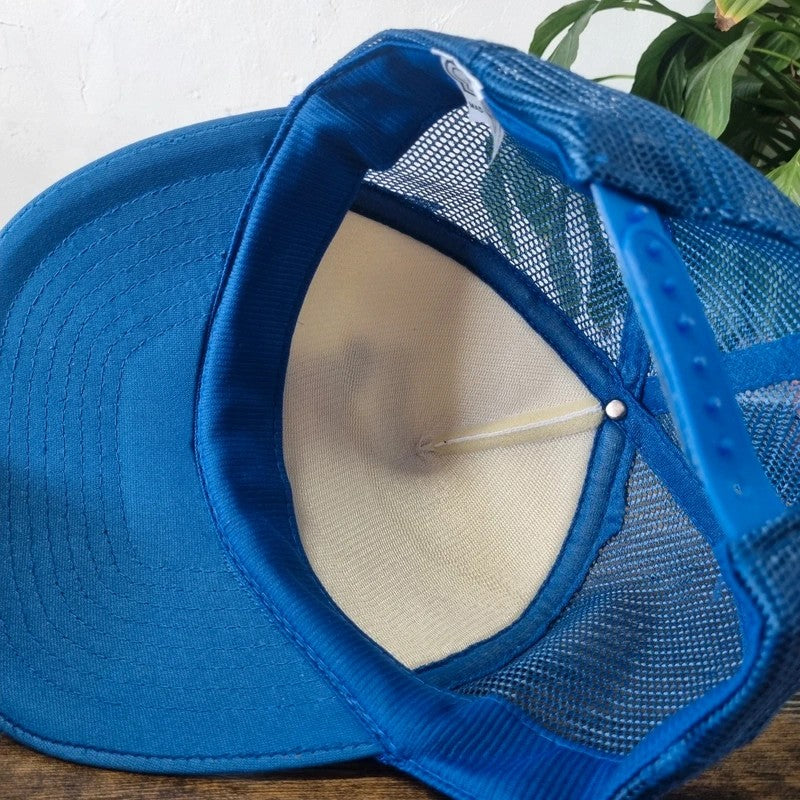 Vintage American Trucker Hat Snapback cap one size adjustable Eureka Spring Eagle blue white