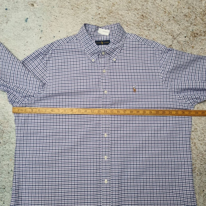 Ralph Lauren OXFORD SHIRT CHECK LONG SLEEVE - Purple - Size XL