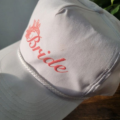 Vintage American Trucker Hat Snapback cap one size adjustable white Bride hen stag do