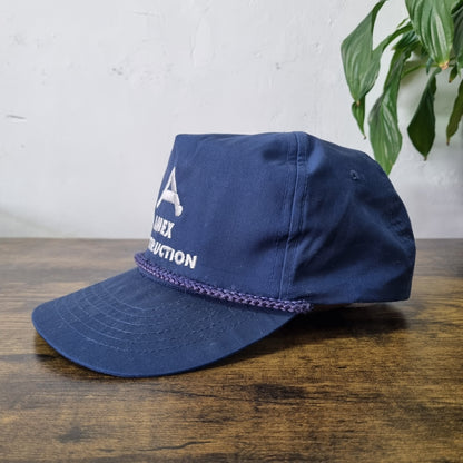 Vintage American Trucker Hat Snapback cap one size navy Amex Construction