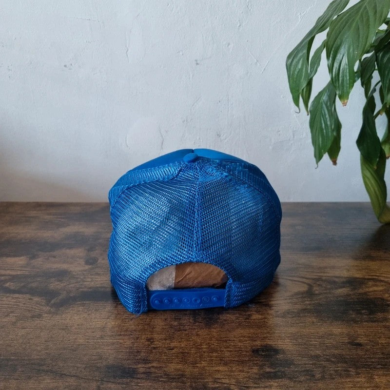 Vintage American Trucker Hat Snapback cap one size adjustable royal blue Moog automotive