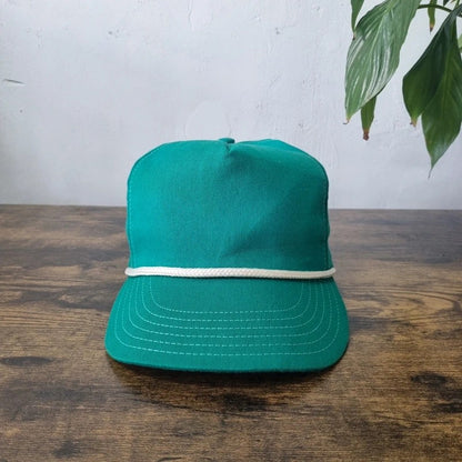 Vintage American Trucker Hat Snapback cap one size adjustable green