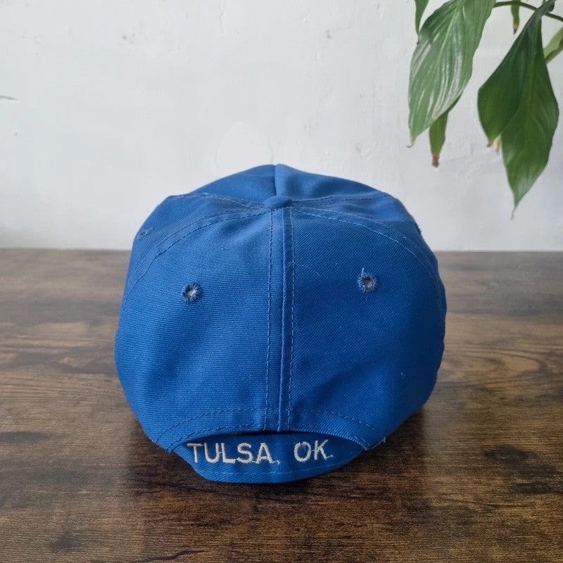 Vintage American Trucker Hat Snapback cap one size adjustable blue ball valve
