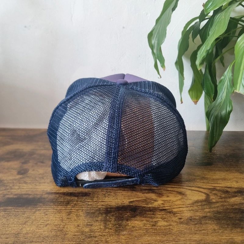 Vintage American Trucker Hat Snapback cap one size adjustable dark purple palm tree