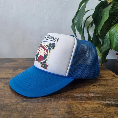 Vintage American Trucker Hat Snapback cap one size adjustable Eureka Spring Eagle blue white