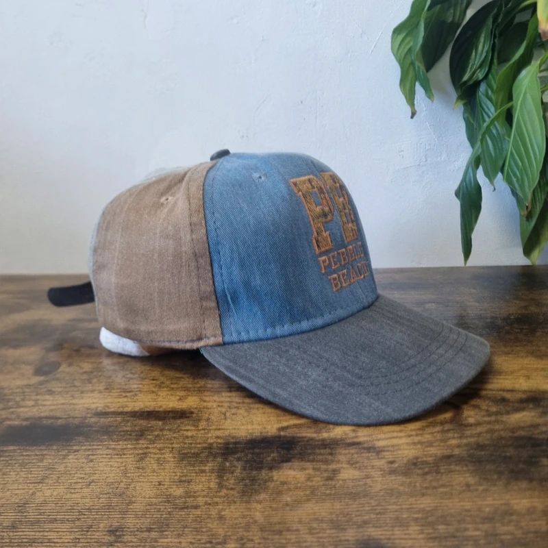 Vintage American baseball Hat Snapback cap one size adjustable blue pebble beach