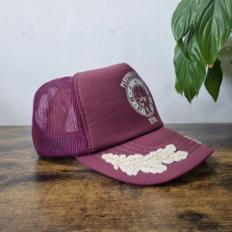 Vintage American Trucker Hat Snapback cap one size adjustable burgundy Perryville Elks