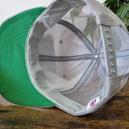 Vintage American Trucker Hat Snapback cap one size adjustable grey rolling oaks ranch