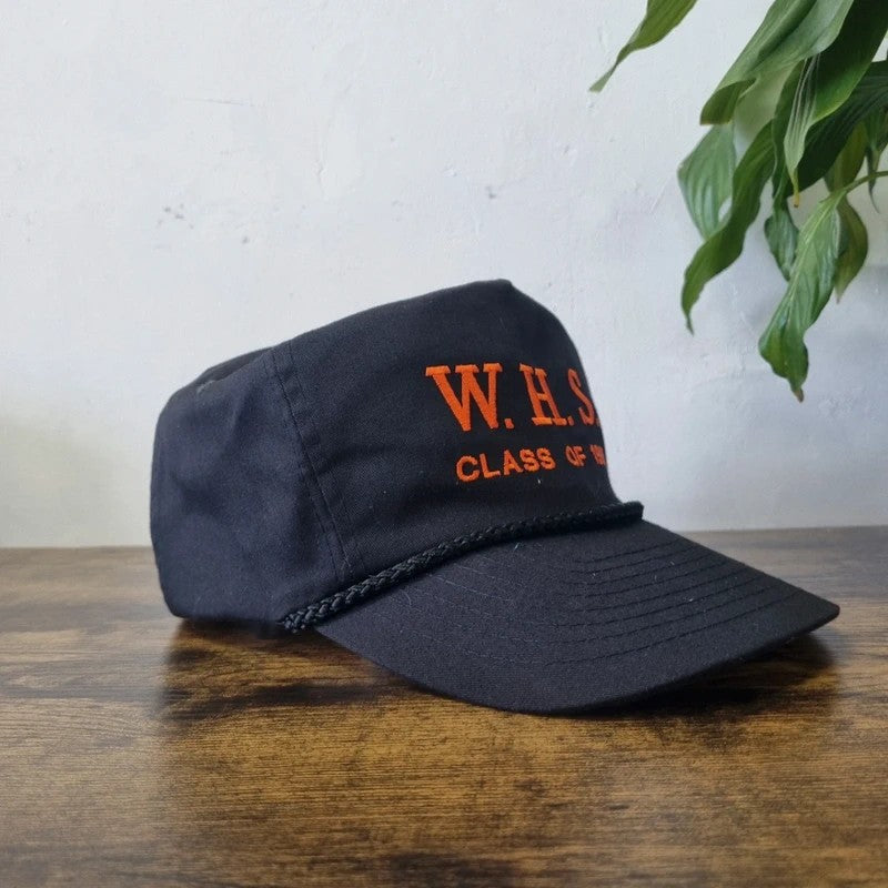 Vintage American Trucker Hat Snapback cap one size adjustable black W.h.s. class of 1980