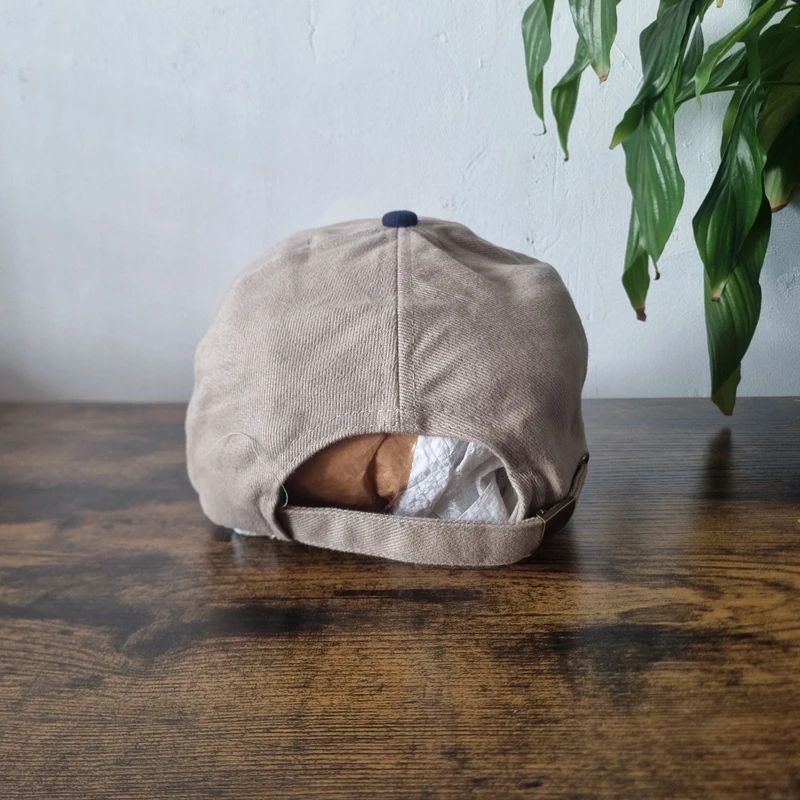 Vintage American baseball Hat Snapback cap one size adjustable beige navy Tyres Contracting