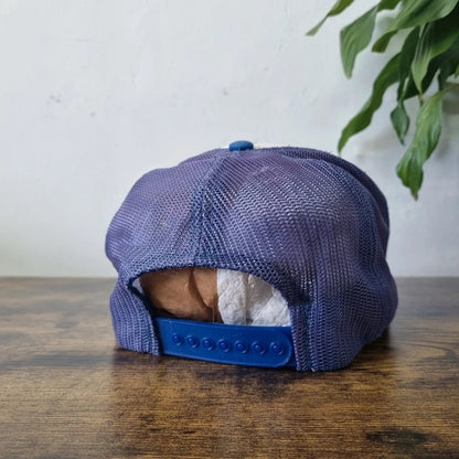 Vintage American Trucker Hat Snapback cap one size adjustable blue white prestige pools