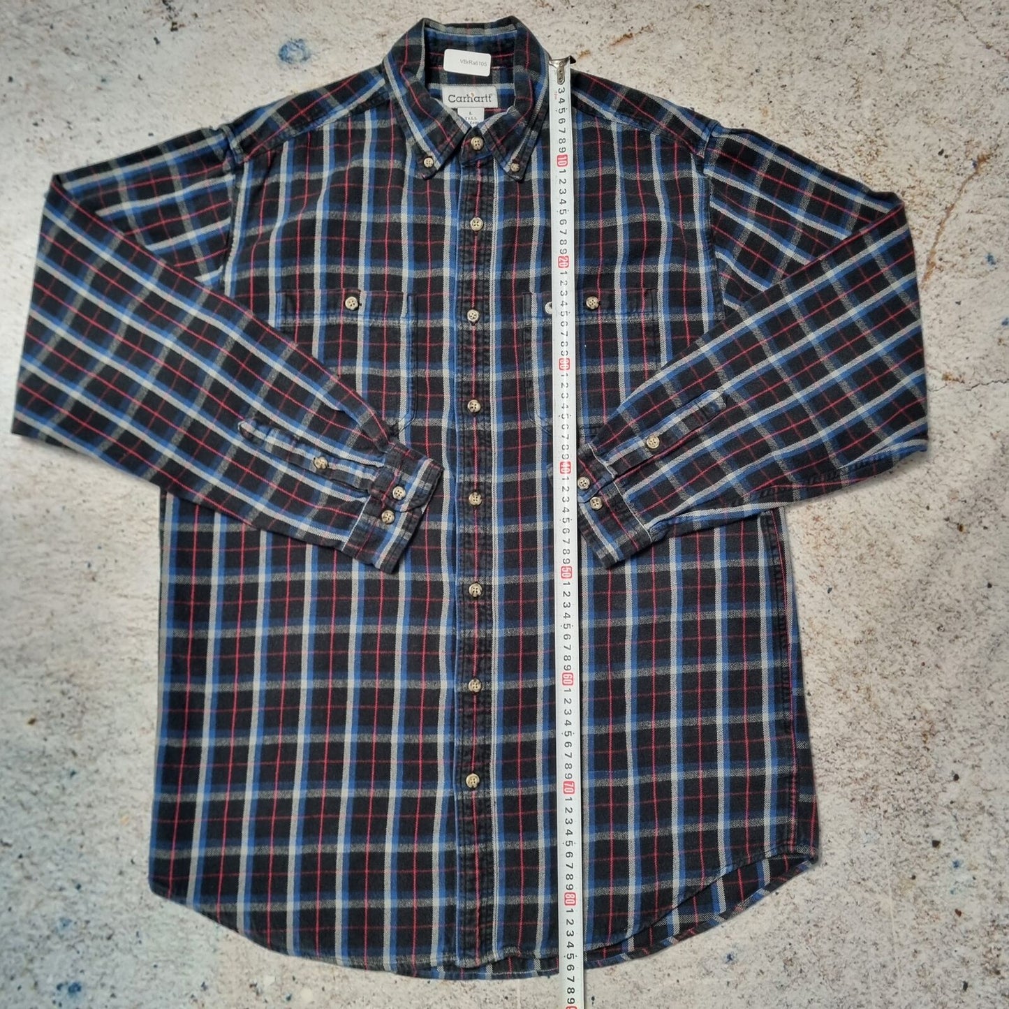 Carhartt FLANNEL SHIRT CHECK TALL FIT - Black - Size L