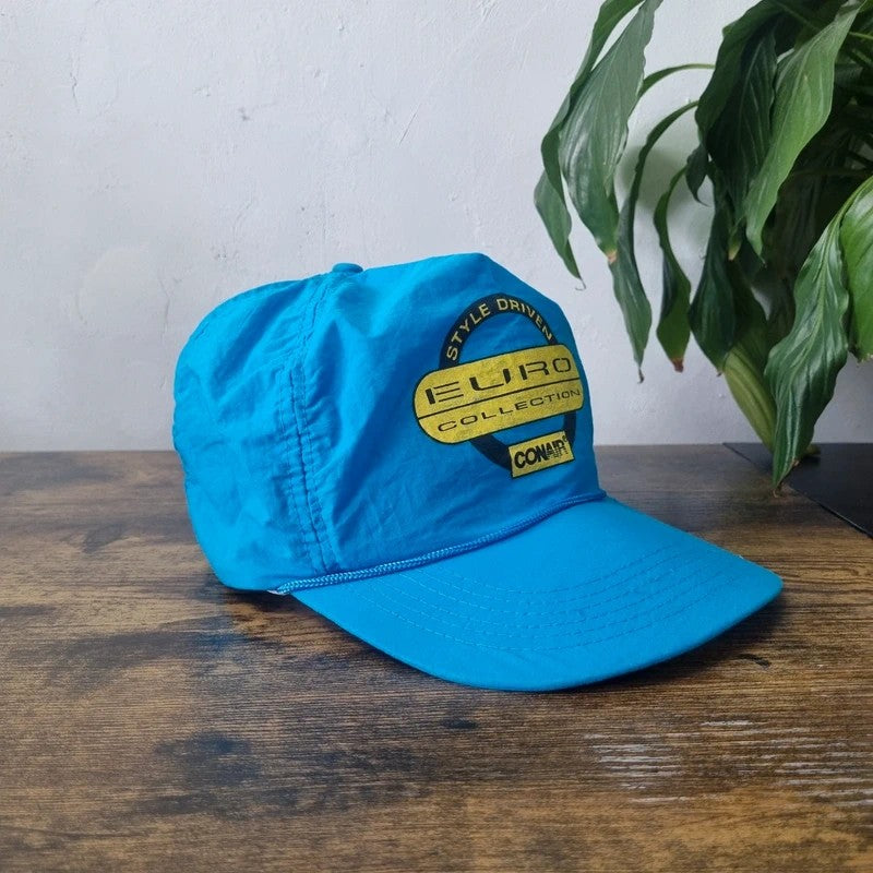 Vintage American Trucker Hat Snapback cap one size adjustable Conair blue