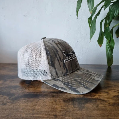 Vintage American baseball Hat Snapback cap one size adjustable khaki beige bottomland camo