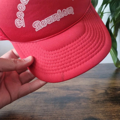 Vintage American Trucker Hat Snapback cap one size adjustable red reeds family reunion