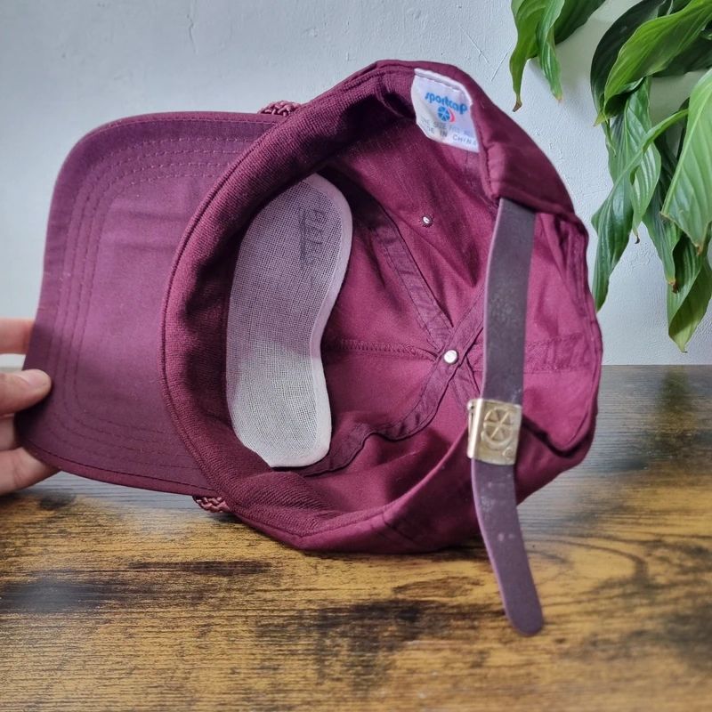 Vintage American Trucker Hat Snapback cap one size adjustable burgundy kennebunk police association