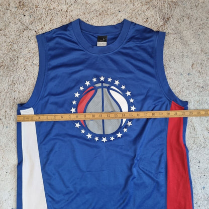 NIKE Basketball Mens Jersey Blue Sleeveless M Retro 2000