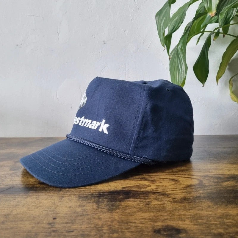 Vintage American Trucker Hat Snapback cap one size adjustable navy trustmark