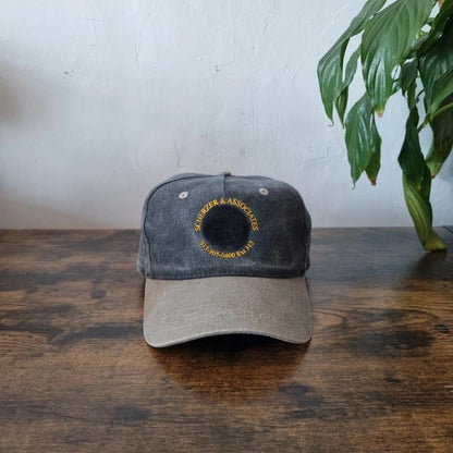 Vintage American Trucker Hat Snapback cap one size adjustable grey beige Scherzer & Associates