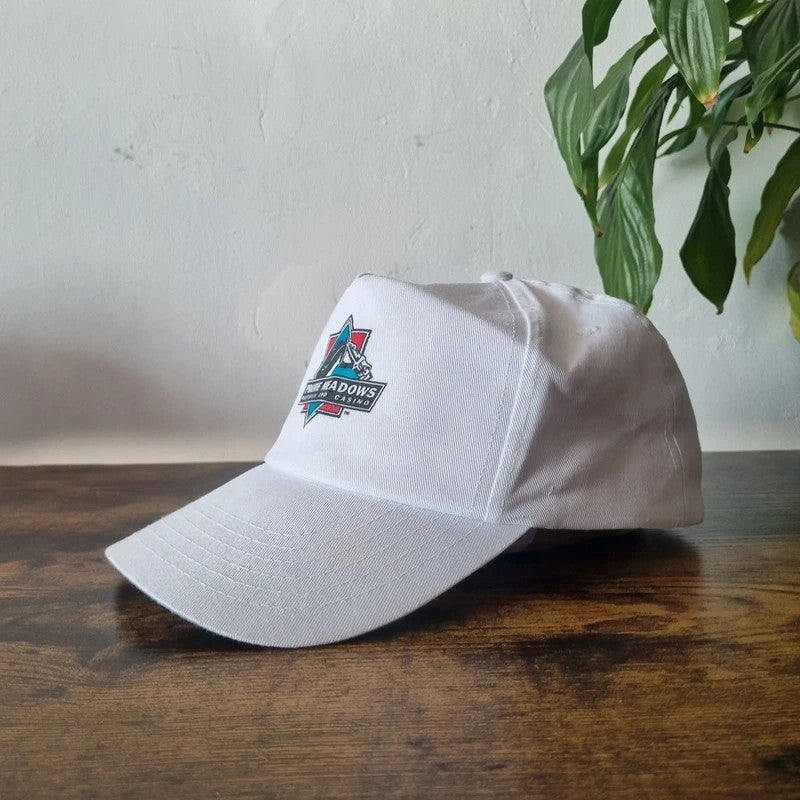 Vintage American Trucker Hat Snapback cap one size white Prairie Meadows Racetrack and Casino