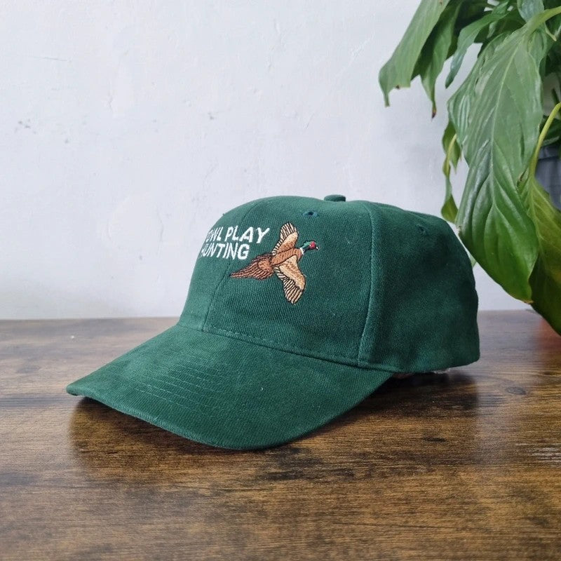 Vintage American Baseball Hat Snapback cap one size adjustable green fowl play pheasant