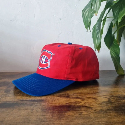 Vintage American Baseball Hat Snapback cap one size adjustable Montreal Canadiens NHL red blue