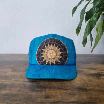 Vintage American Trucker Hat Snapback cap one size adjustable blue aztec sun