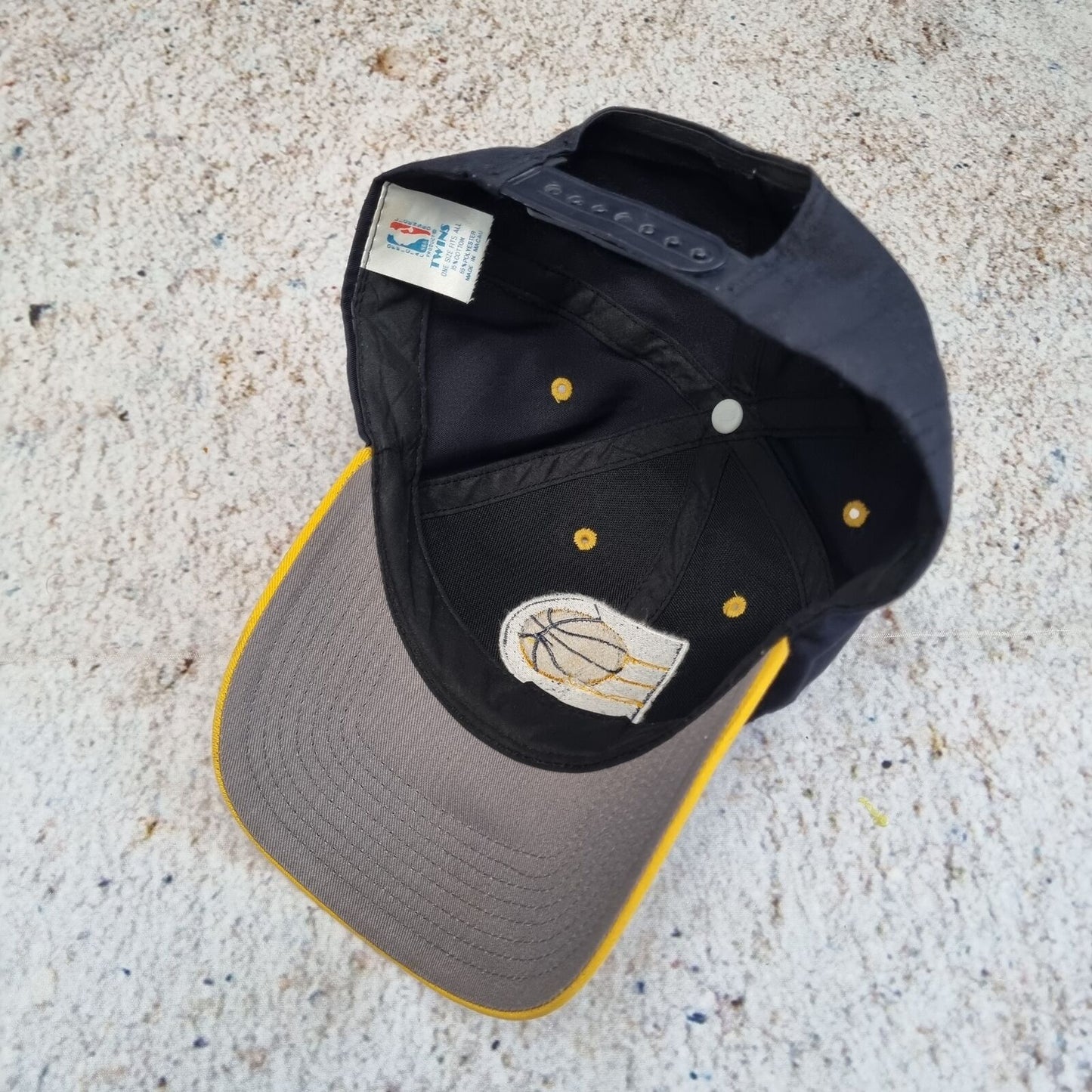 TWINS INDIANA PACERS CAP SNAPBACK NBA VINTAGE EMBROIDERED - Black - One Size