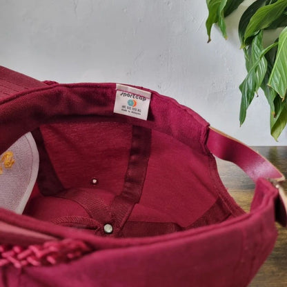 Vintage American Trucker Hat Snapback cap one size adjustable burgundy las vegas