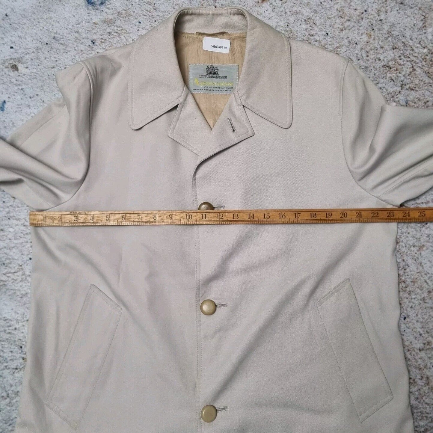 Aquascutum London England Trench Coat Mac Jacket Khaki Beige Mens Size 40