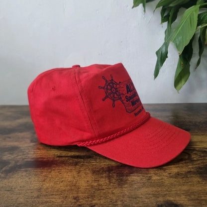 Vintage American Trucker Hat Snapback cap one size adjustable red Al's Marine
