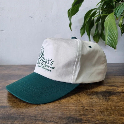 Vintage American Baseball Hat Snapback cap one size adjustable white green blacks valley
