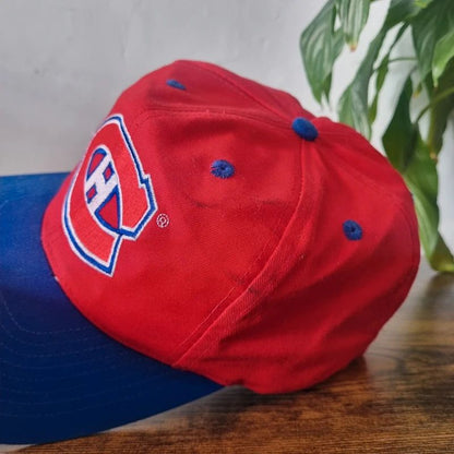 Vintage American Baseball Hat Snapback cap one size adjustable Montreal Canadiens NHL red blue