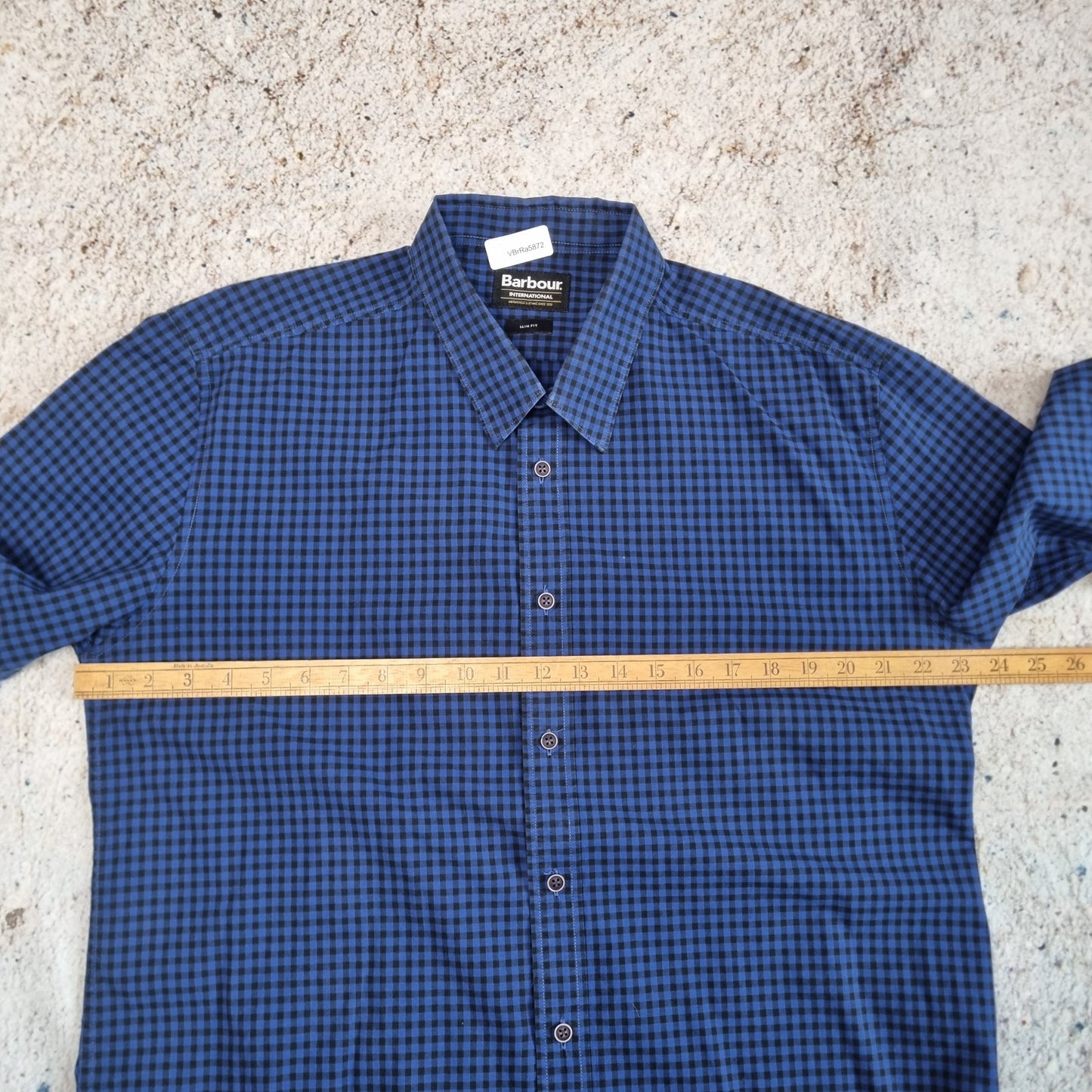 Barbour INTERNATIONAL SHIRT SLIM FIT CHECK GINGHAM - Blue - Size XL