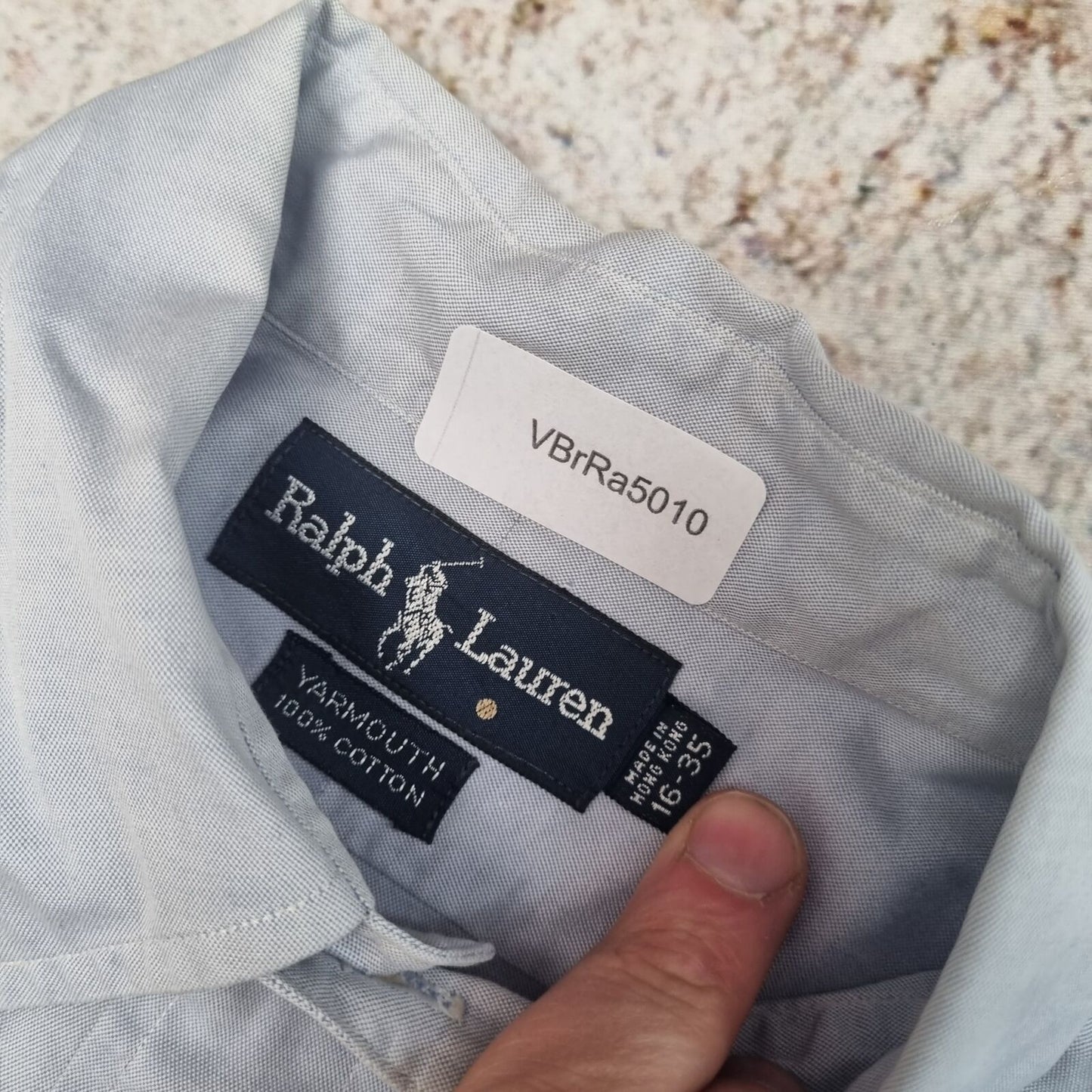 Ralph Lauren OXFORD SHIRT YARMOUTH 100% COTTON PLAIN - Blue - Size 16