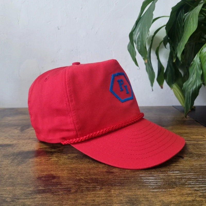 Vintage American Trucker Hat Snapback cap one size adjustable red PI