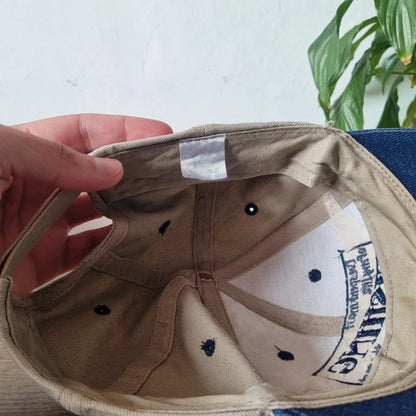 Vintage American Baseball Hat Snapback cap one size adjustable beige navy fishing