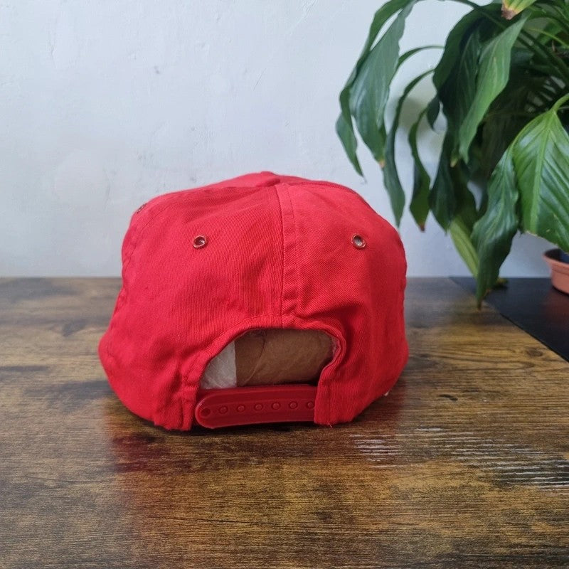 Vintage Trucker Hat Snapback cap one size adjustable red Olympic 2000 Manchester bid