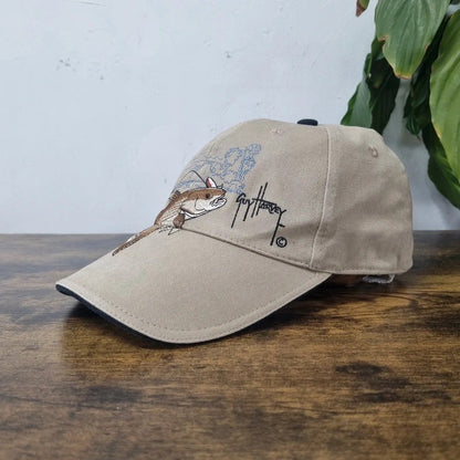 Vintage American Baseball Hat Snapback cap one size adjustable beige fishing guy harvey